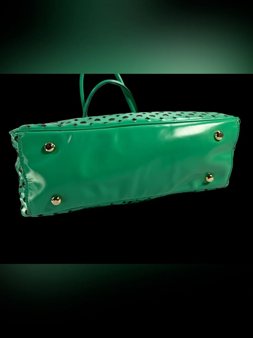 Milly Emerald Perforated Tote - Green